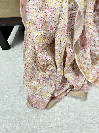 Maheshwari Silk Saree with Unstitched Blouse Piece (Lining Included)