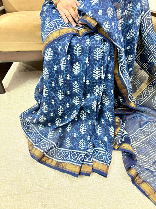Maheshwari Silk Saree with Unstitched Blouse Piece (Lining Included)