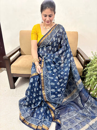 Maheshwari Silk Saree with Unstitched Blouse Piece (Lining Included)