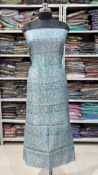 Handblock Chanderi Suit Material with Chanderi Dupatta(Lining Included)