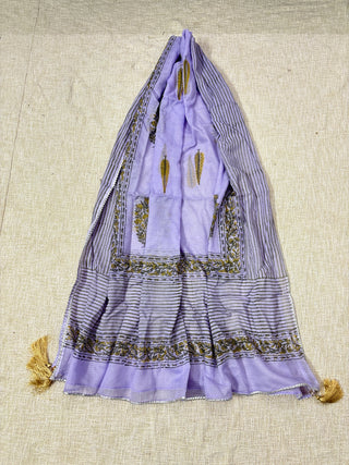 Lavender color Kota Doria Dupatta with gota patti
