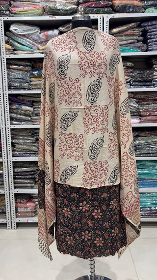 Handblock Cotton Suit Material with Cotton Dupatta