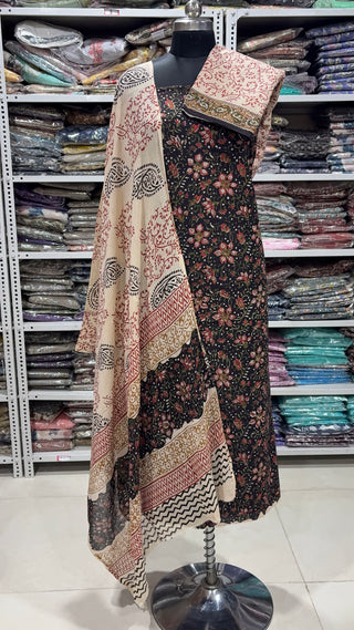 Handblock Cotton Suit Material with Cotton Dupatta