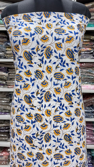 Handblock Cotton Suit Material with Cotton Dupatta