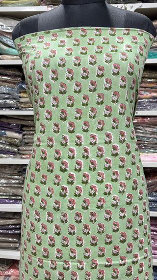 Handblock Cotton Suit Material with Cotton Dupatta