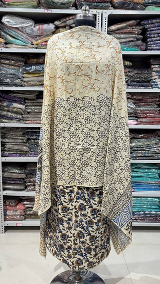 Handblock Cotton Suit Material with Cotton Dupatta