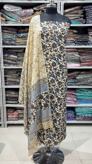 Handblock Cotton Suit Material with Cotton Dupatta