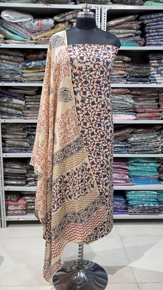 Handblock Cotton Suit Material with Cotton Dupatta