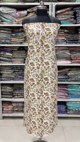 Handblock Cotton Suit Material with Cotton Dupatta