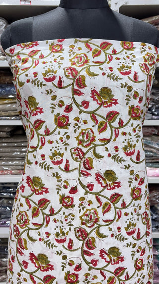 Handblock Cotton Suit Material with Cotton Dupatta