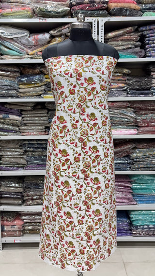 Handblock Cotton Suit Material with Cotton Dupatta