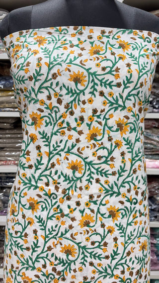 Handblock Cotton Suit Material with Cotton Dupatta