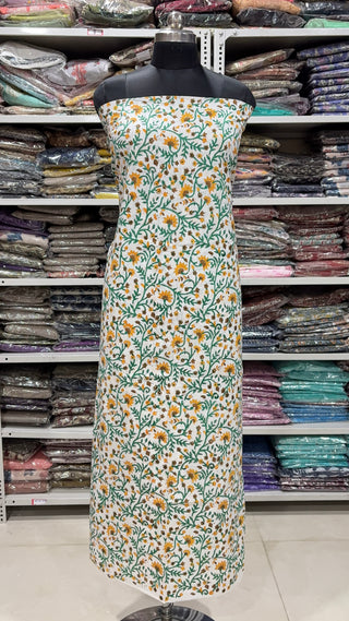 Handblock Cotton Suit Material with Cotton Dupatta
