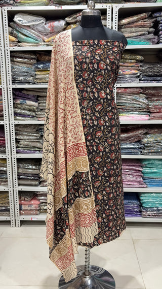 Handblock Cotton Suit Material with Cotton Dupatta