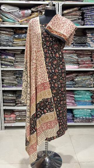 Handblock Cotton Suit Material with Cotton Dupatta