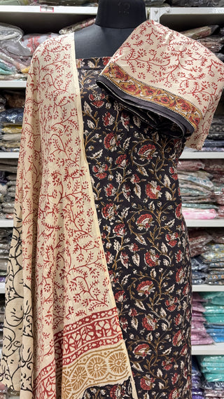 Handblock Cotton Suit Material with Cotton Dupatta