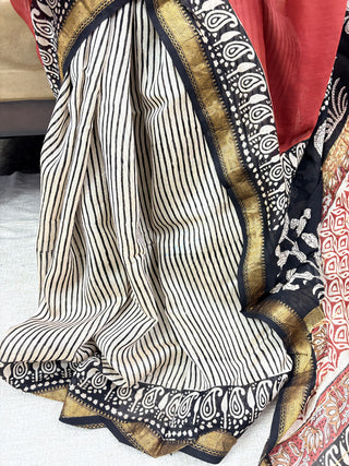 Maheshwari Silk Saree with unstitched Blouse (Lining Included)