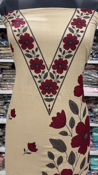 Handblock Cotton Suit Material with Cotton Dupatta