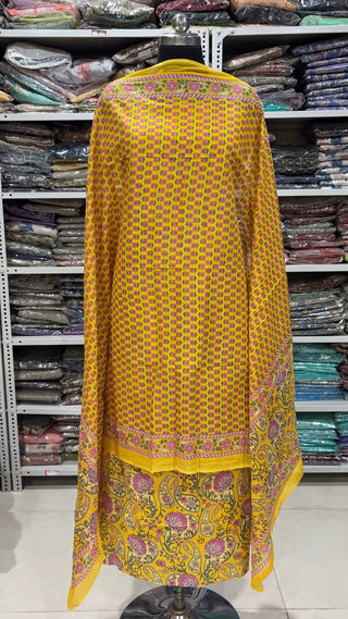 Handblock Cotton Suit Material with Cotton Dupatta