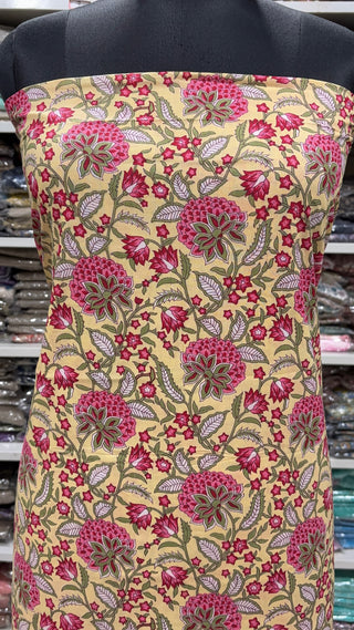Handblock Cotton Suit Material with Cotton Dupatta