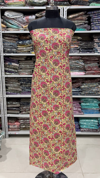Handblock Cotton Suit Material with Cotton Dupatta