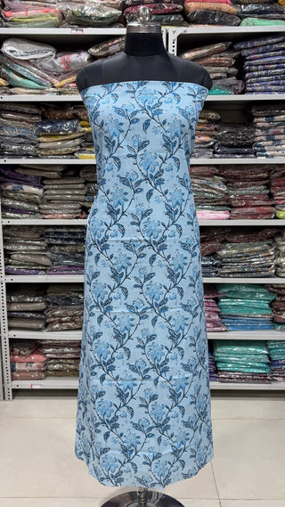 Handblock Cotton Suit Material with Cotton Dupatta
