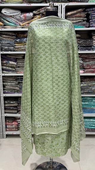 Handblock Cotton Suit Material with Cotton Dupatta