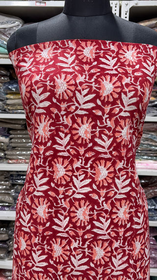 Handblock Cotton Suit Material with Cotton Dupatta