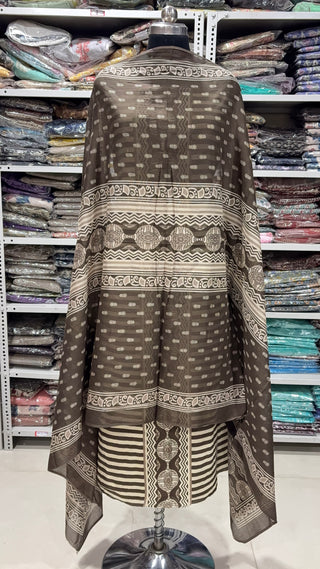Handblock Cotton Suit Material with Cotton Dupatta