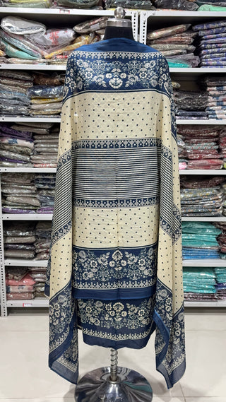 Handblock Cotton Suit Material with Cotton Dupatta