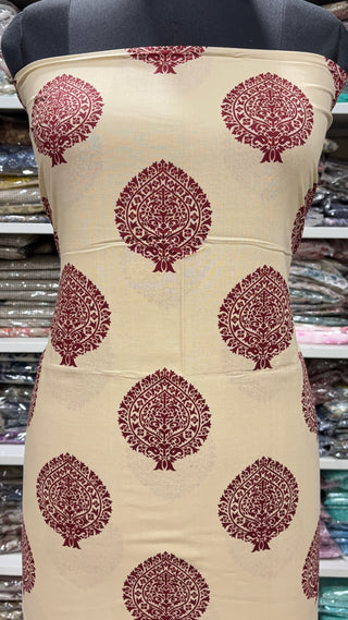Handblock Cotton Suit Material with Cotton Dupatta