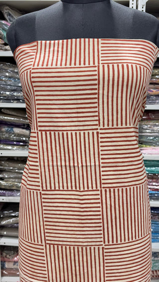 Cotton Block Print Office Wear Suit fabric with Kota Doria Dupatta