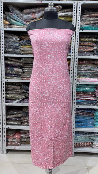 Cotton Block Print Office Wear Suit fabric with Kota Doria Dupatta