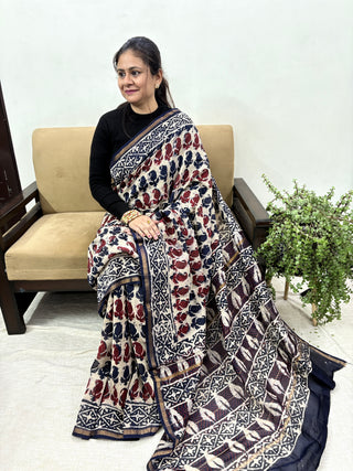 Premium Chanderi Silk Saree with Unstitched Blouse Piece (Lining Included)