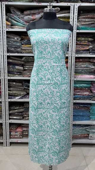 Cotton Block Print Office Wear Suit fabric with Kota Doria Dupatta