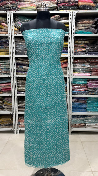 Hand block kota doria suit set for office wear with Lining included