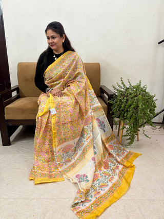 Chanderi Silk Saree with Unstitched Blouse Piece (Lining Included)