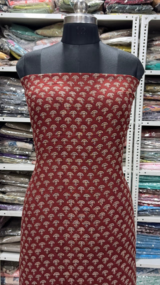 Hand block kota doria suit set for office wear with Lining included