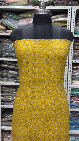 Hand block kota doria suit set for office wear with Lining included