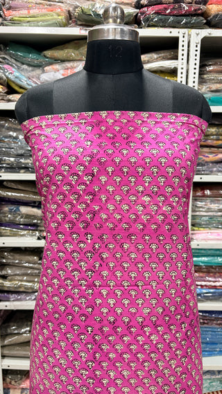 Cotton Block Print Office Wear Suit fabric with Kota Doria Dupatta