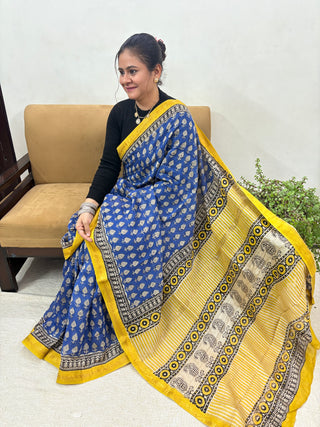 Premium Maheshwari Silk Saree with Unstitched Blouse Piece (Lining Included)