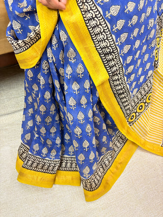 Premium Maheshwari Silk Saree with Unstitched Blouse Piece (Lining Included)