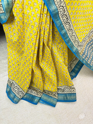 Premium Maheshwari Silk Saree with Unstitched Blouse Piece (Lining Included)