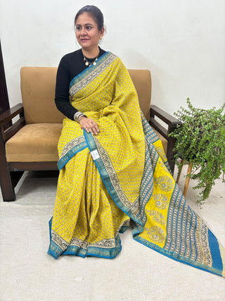 Premium Maheshwari Silk Saree with Unstitched Blouse Piece (Lining Included)