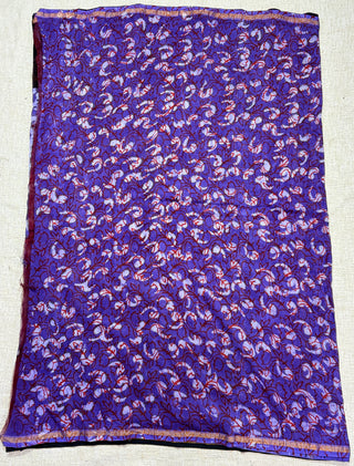 Purple Chanderi Silk Saree with Unstitched Blouse Piece (Lining Included)
