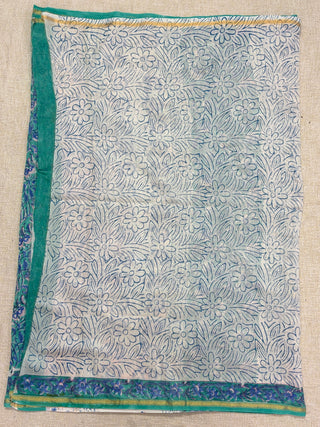 Premium Floral Print Chanderi Silk Saree with Unstitched Blouse Piece (Lining Included)