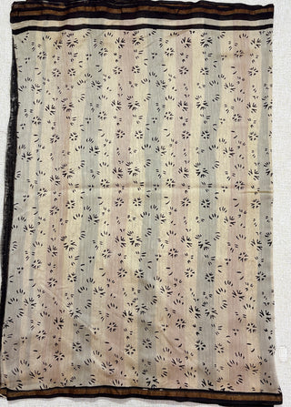 Stripe Patterned Chanderi Silk Saree with Unstitched Blouse Piece (Lining Included)