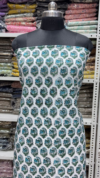 Handblock Cotton Suit Material with Cotton Dupatta