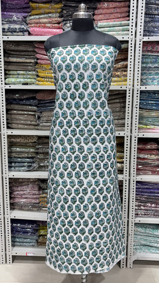 Handblock Cotton Suit Material with Cotton Dupatta