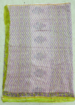 Light Green Chanderi Silk Saree with Unstitched Blouse Piece (Lining Included)